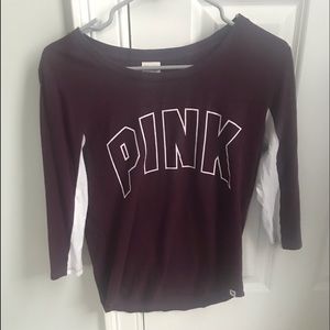 pink quarter sleeve shirt